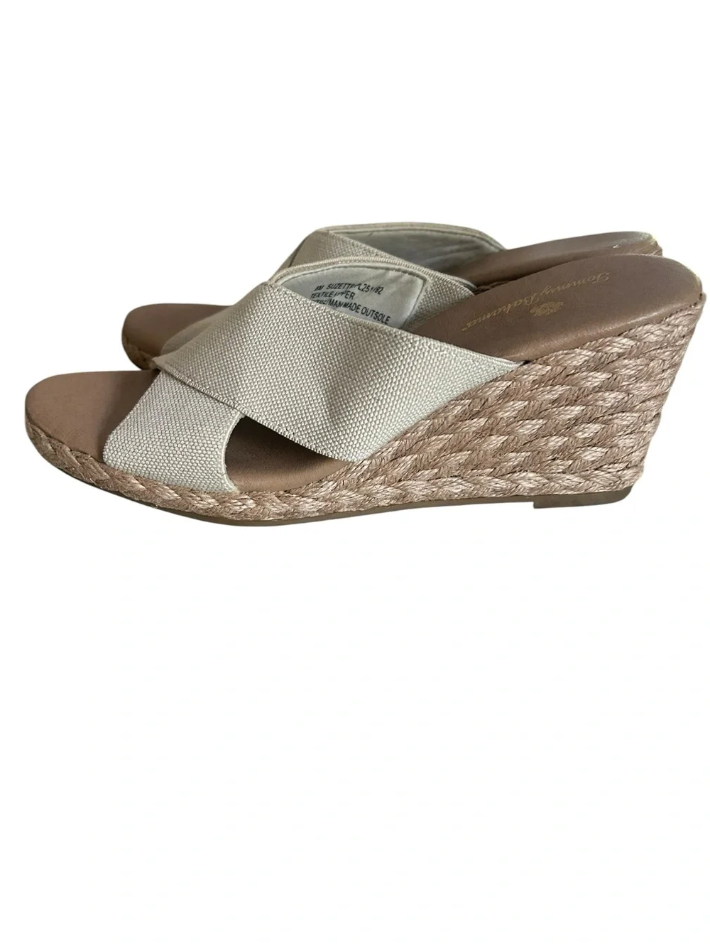 Tommy Bahama Neutral Espadrille Wedge Slide Sandals - Beige size 8